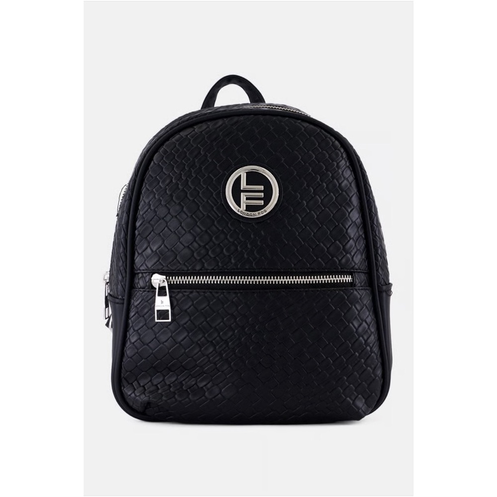 London Fog Black Woven Backpack